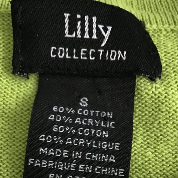 Lilly Collection Lime Green Argyle Cardigan Size S - Picture 3 of 7